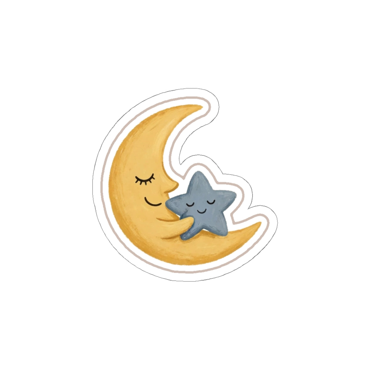 Sleepy Moon Kiss-Cut Sticker