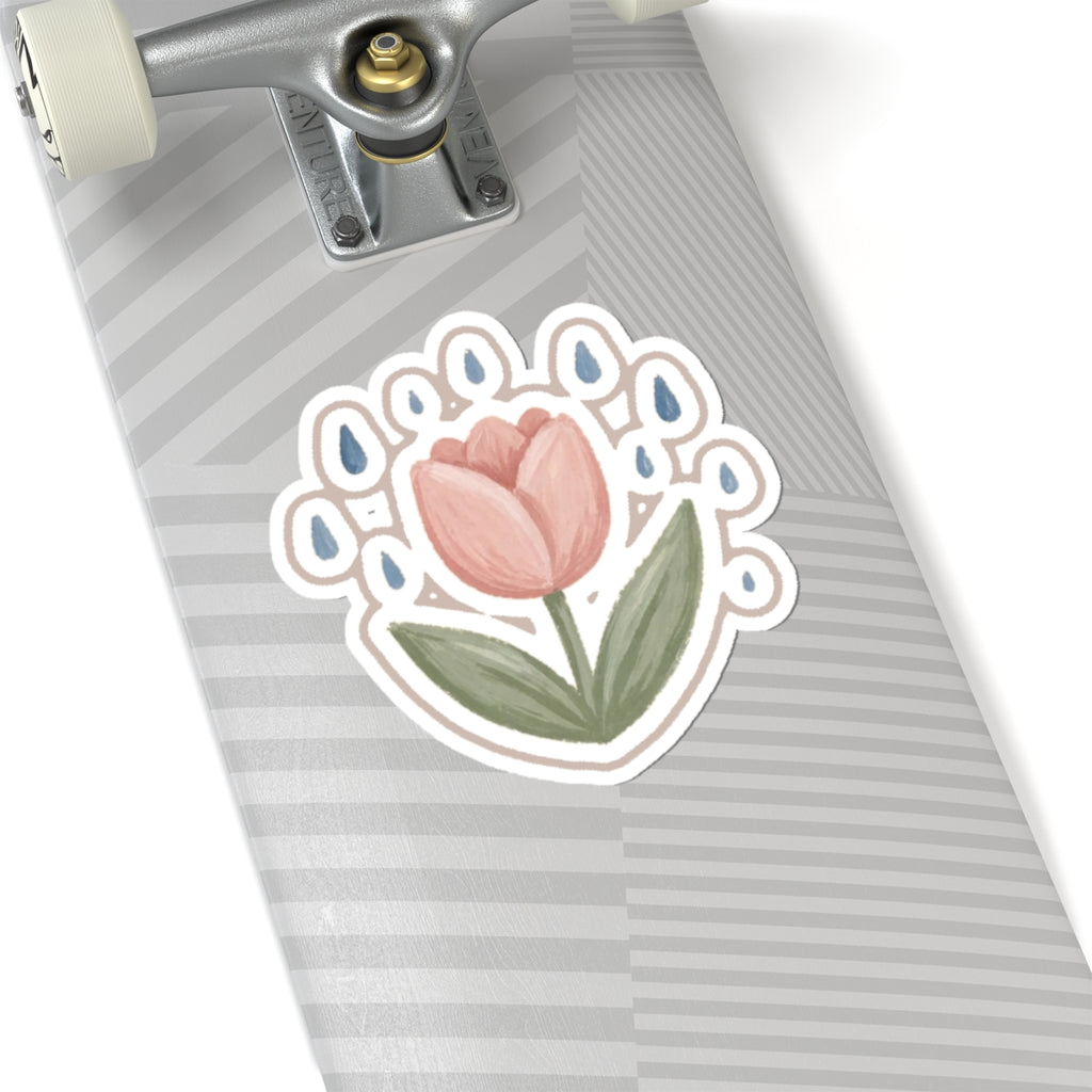 Tulip Rain Kiss-Cut Sticker