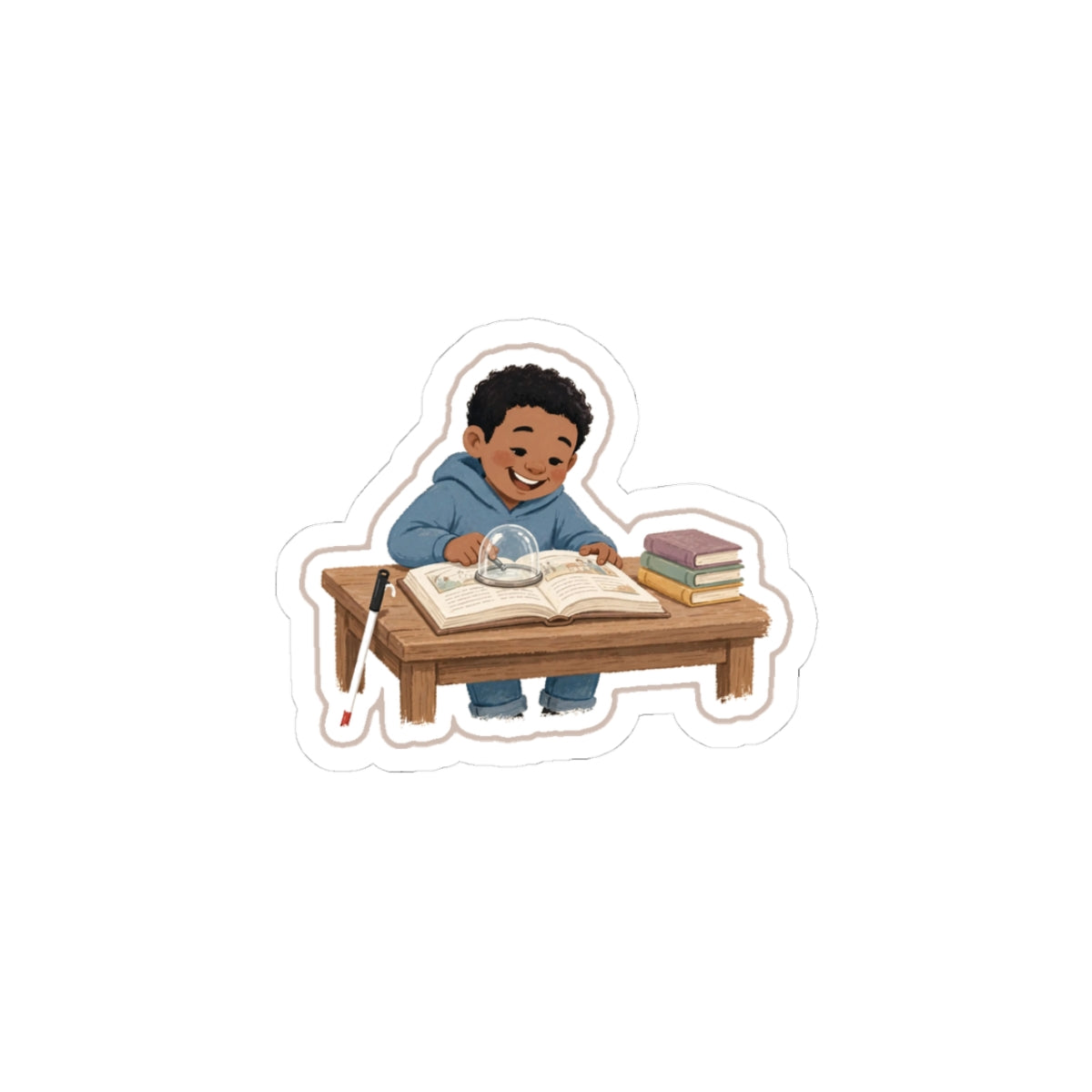 Cane Reading Kiss-Cut Sticker