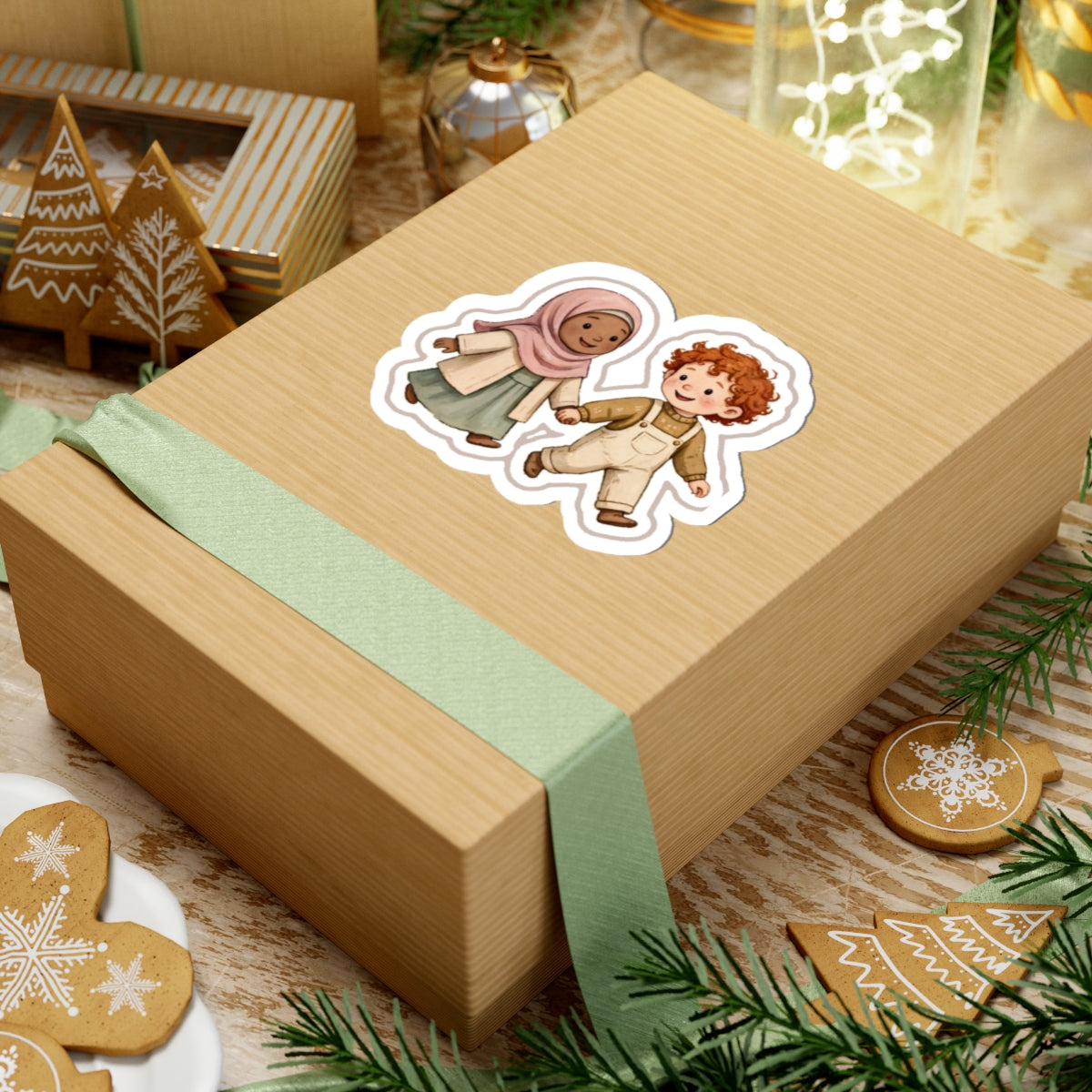 Holding Hands Kiss-Cut Sticker