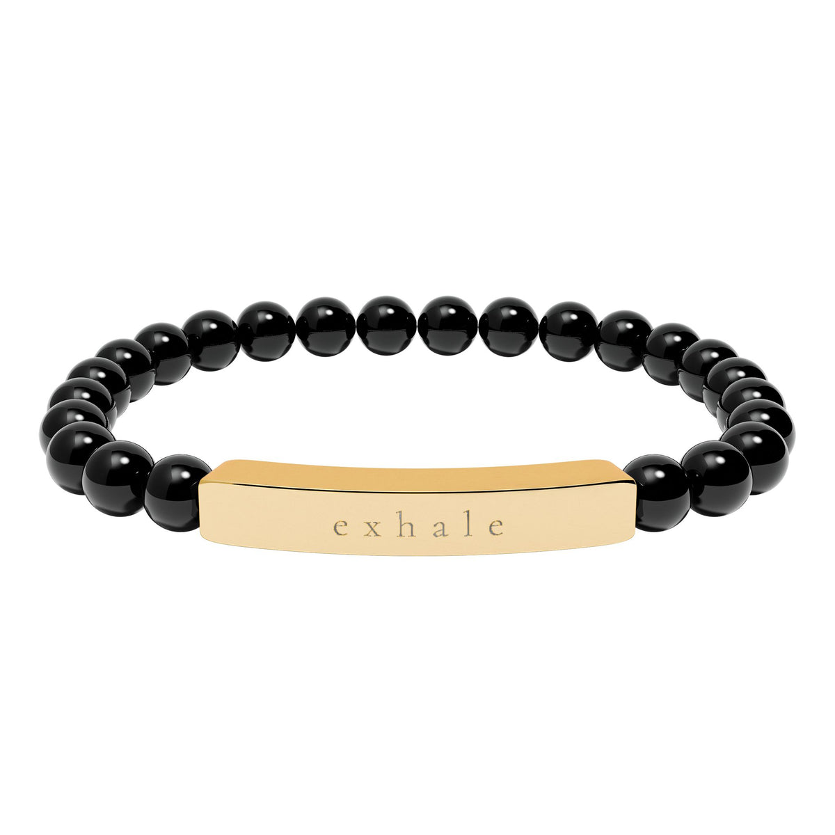 Exhale — Natural Stone Engraved Bracelet