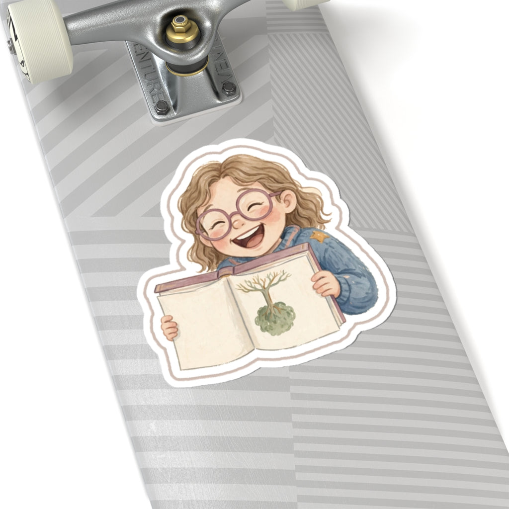 Glasses Book Kiss-Cut Sticker