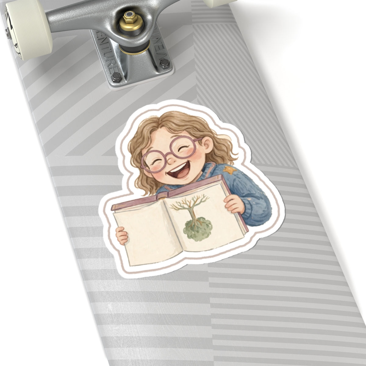 Glasses Book Kiss-Cut Sticker