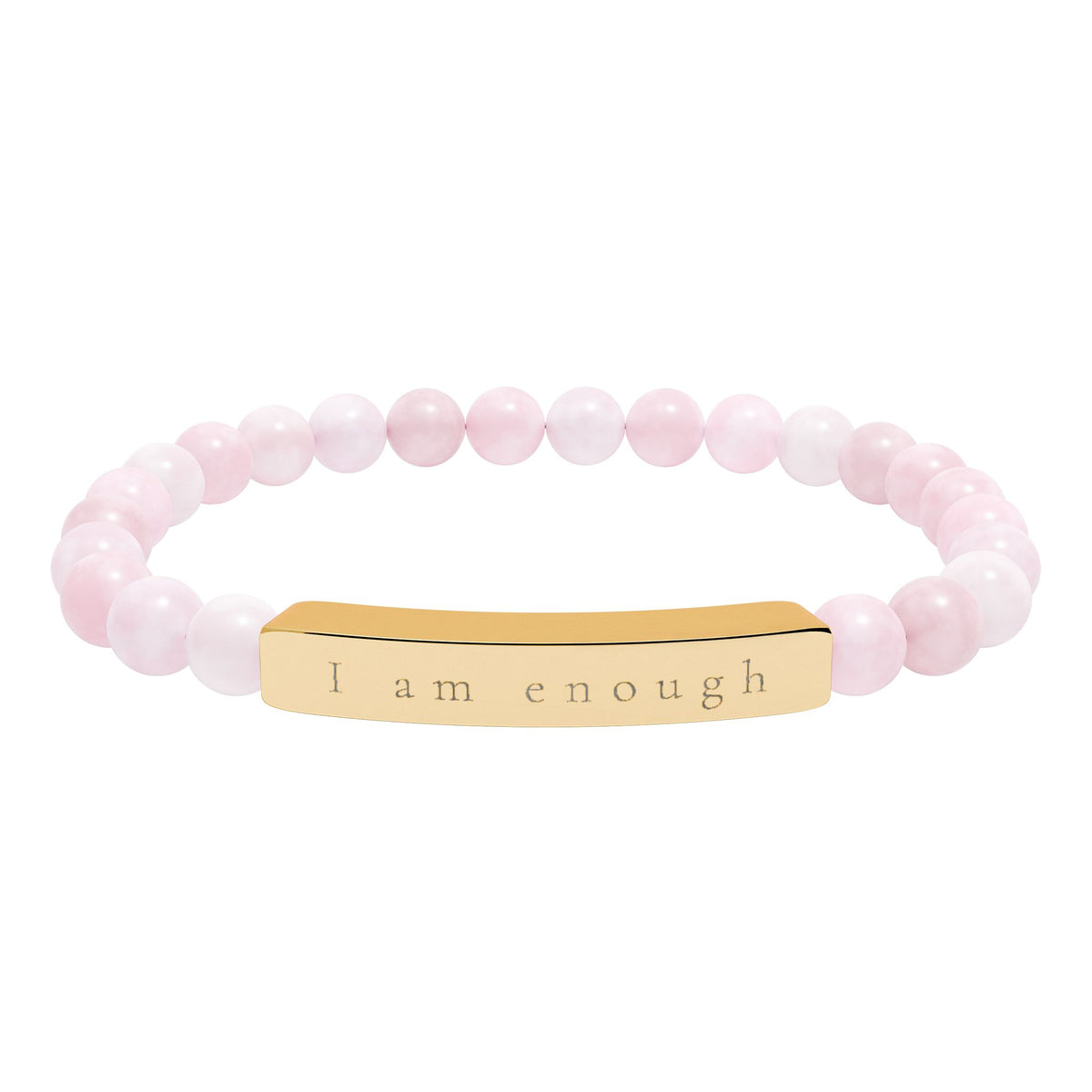 I Am Enough — Natural Stone Engraved Bracelet