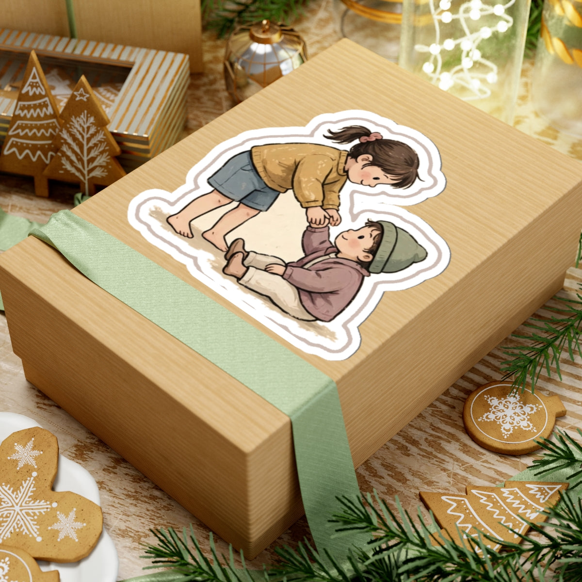 Helping Up Kiss-Cut Sticker