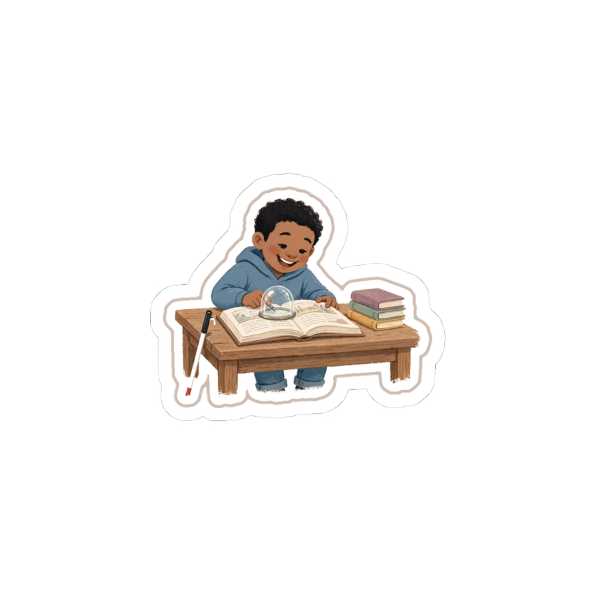 Cane Reading Kiss-Cut Sticker