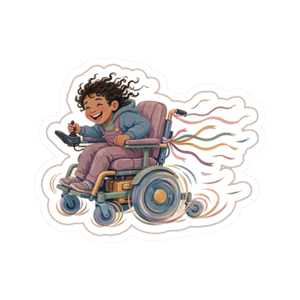 Wheelchair Zoom Kiss-Cut Sticker