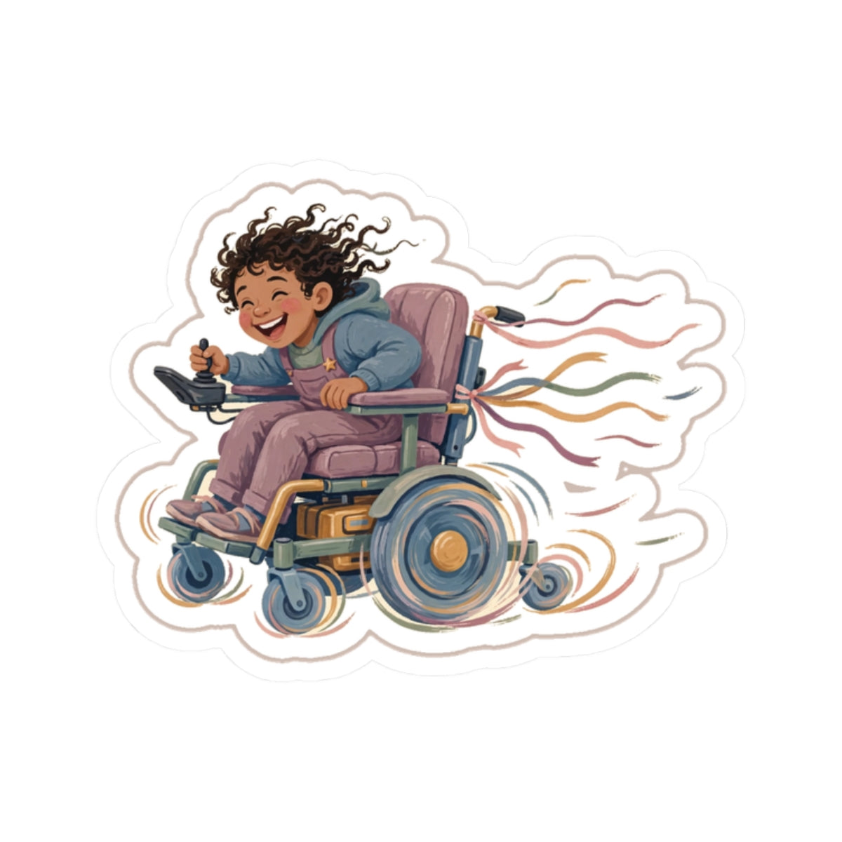 Wheelchair Zoom Kiss-Cut Sticker