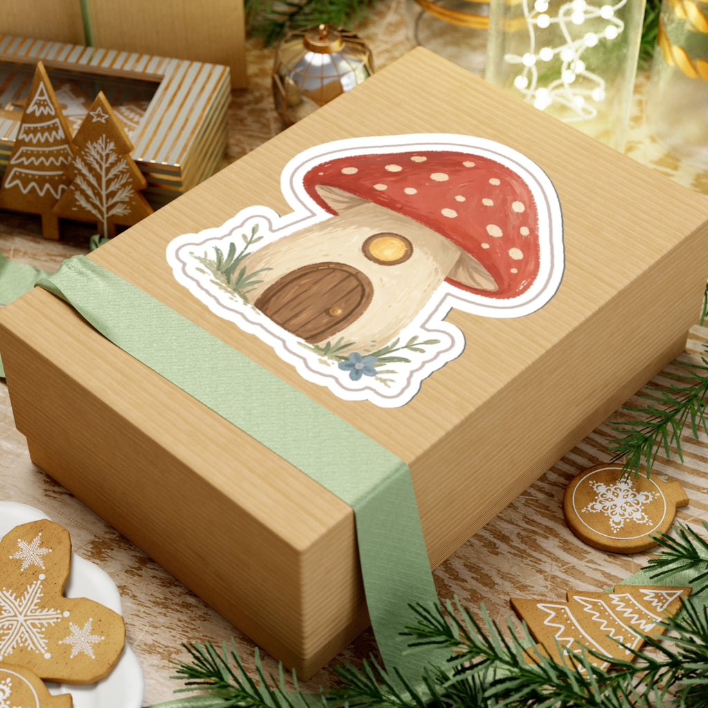 Mushroom Cottage Kiss-Cut Sticker