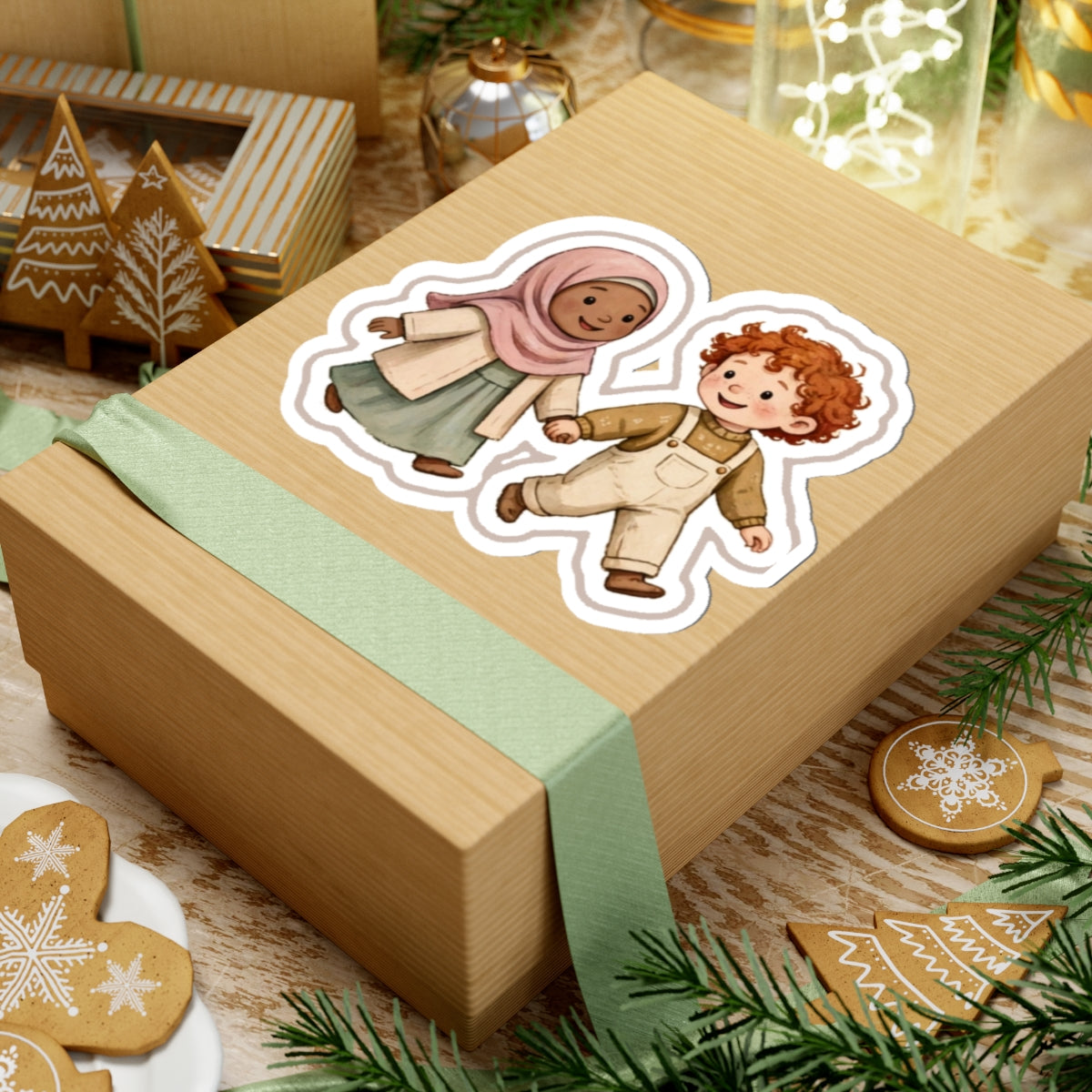 Holding Hands Kiss-Cut Sticker
