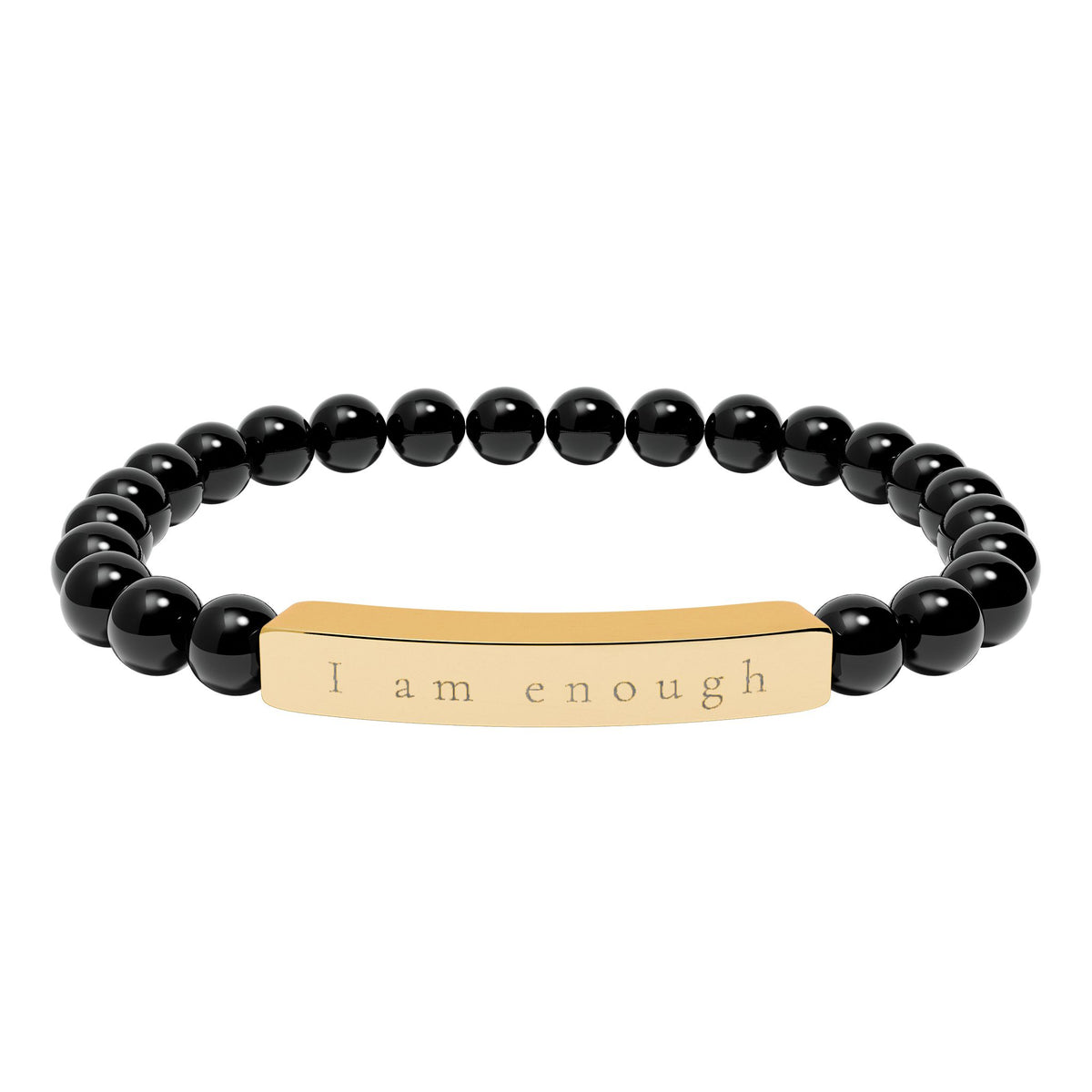 I Am Enough — Natural Stone Engraved Bracelet