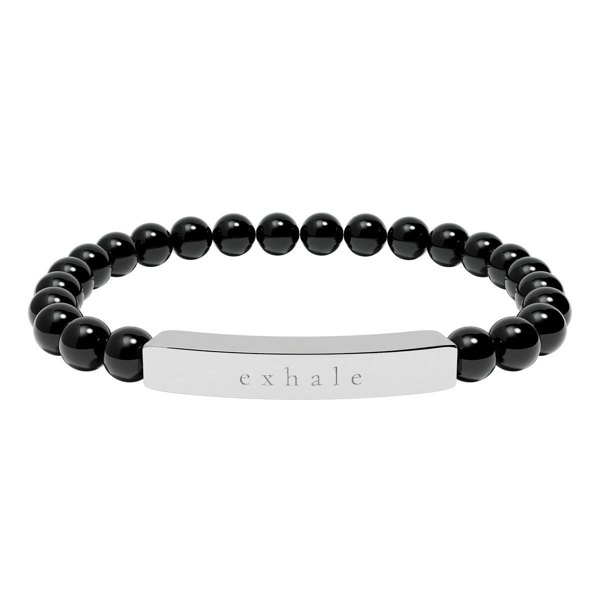 Exhale — Natural Stone Engraved Bracelet