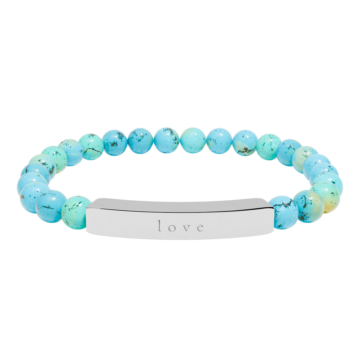 Love — Natural Stone Engraved Bracelet