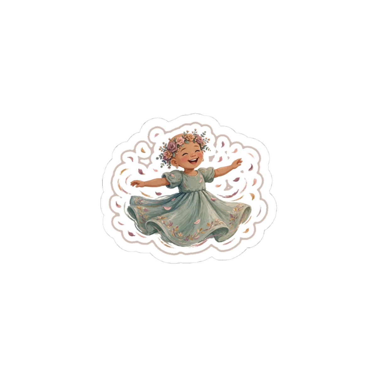 Flower Crown Kiss-Cut Sticker