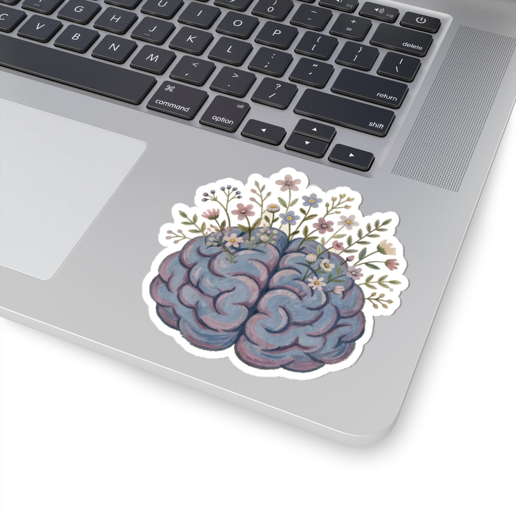 Brain Flowers Kiss-Cut Sticker