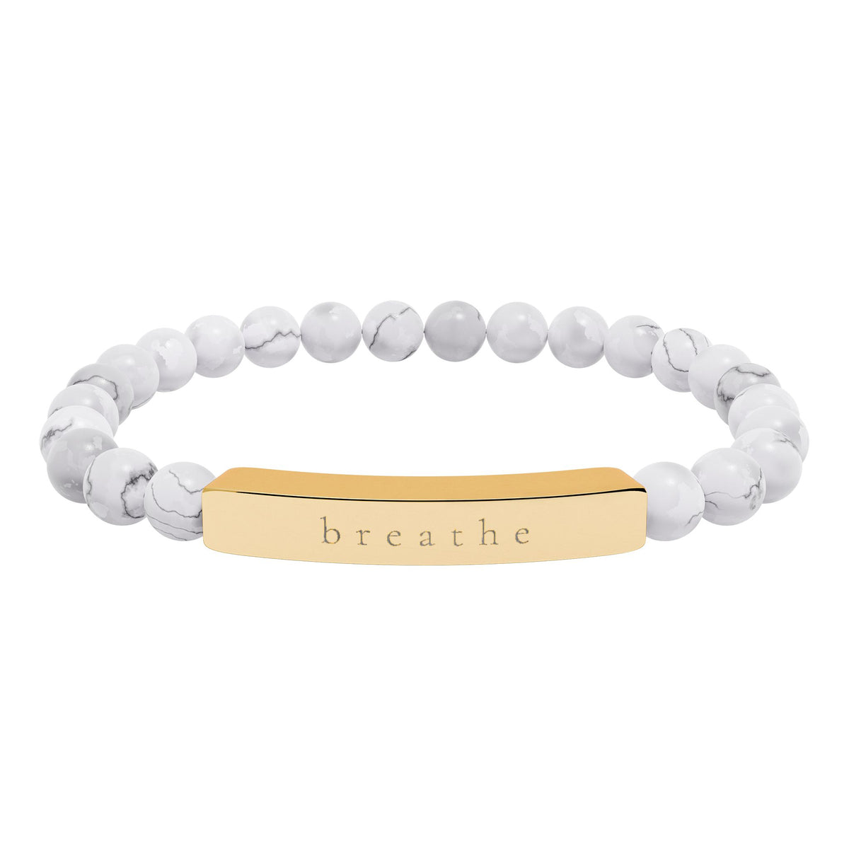 Breathe — Natural Stone Engraved Bracelet