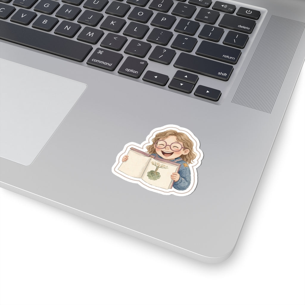 Glasses Book Kiss-Cut Sticker