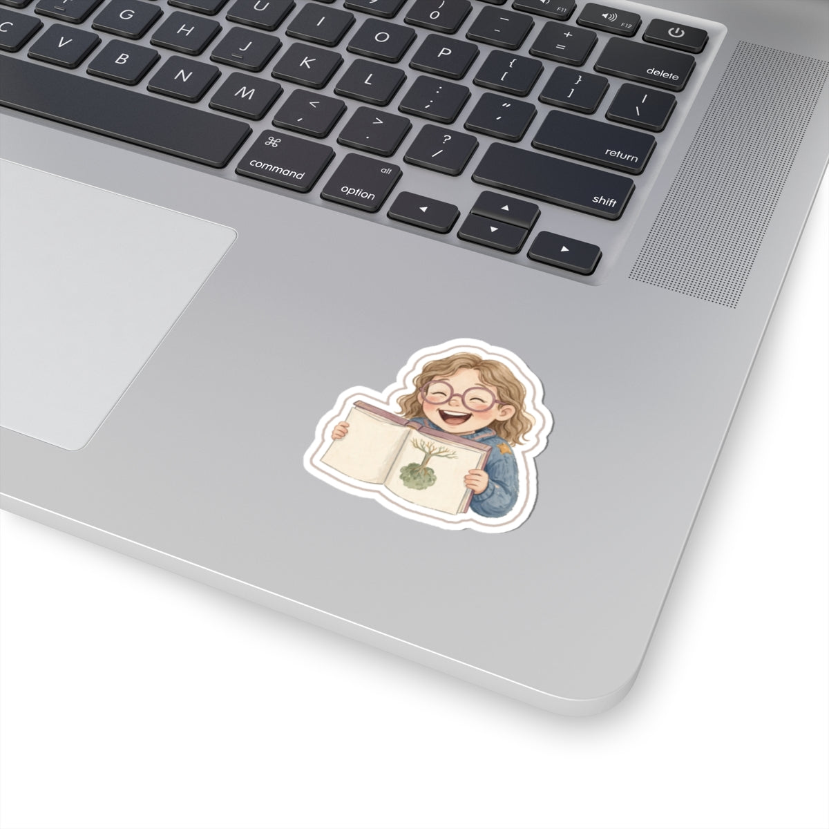 Glasses Book Kiss-Cut Sticker