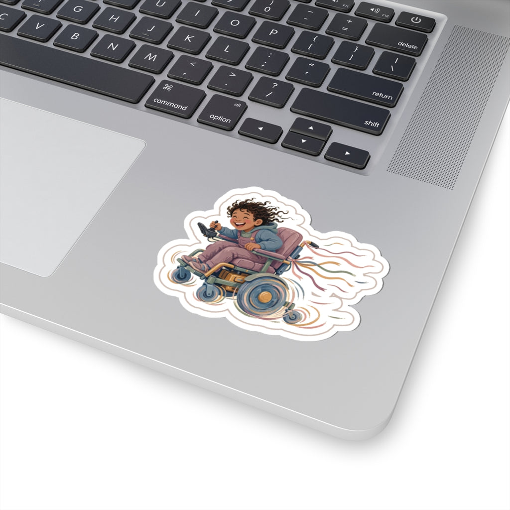 Wheelchair Zoom Kiss-Cut Sticker