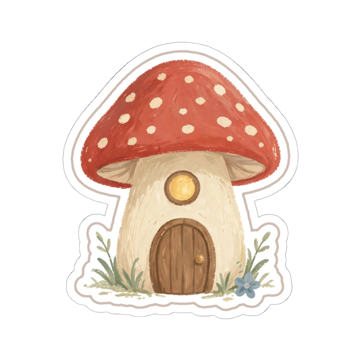 Mushroom Cottage Kiss-Cut Sticker