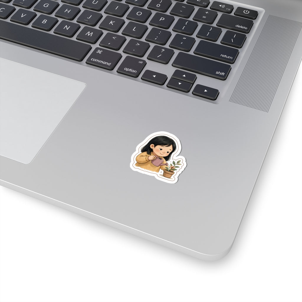 Watering Plant Kiss-Cut Sticker
