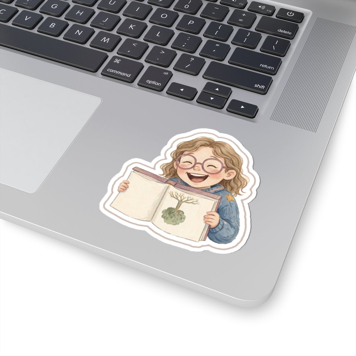 Glasses Book Kiss-Cut Sticker