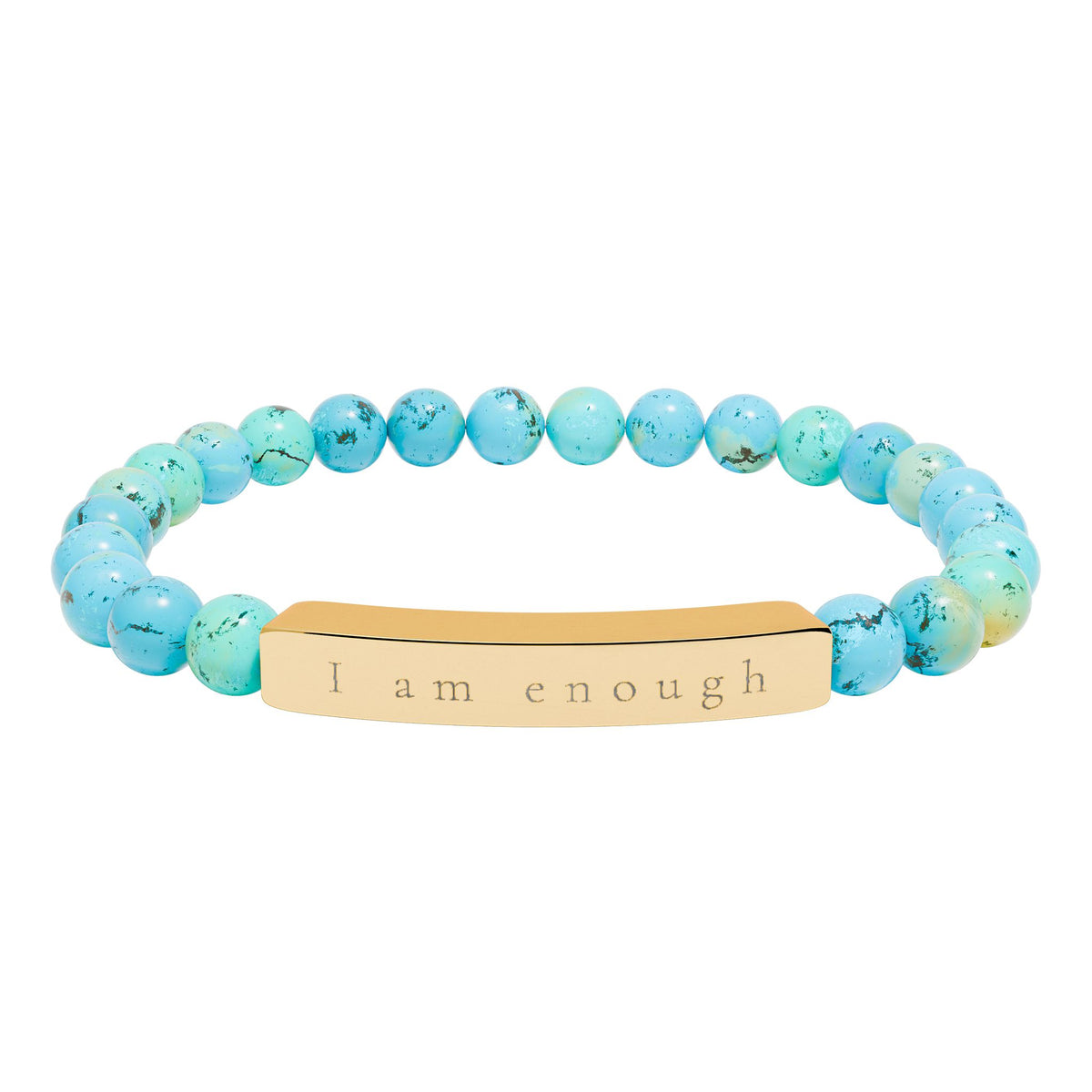 I Am Enough — Natural Stone Engraved Bracelet