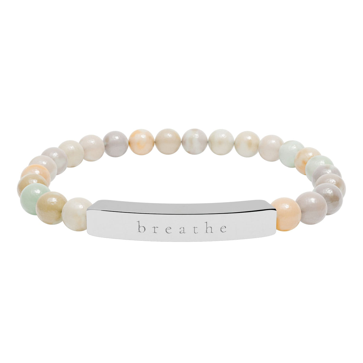 Breathe — Natural Stone Engraved Bracelet