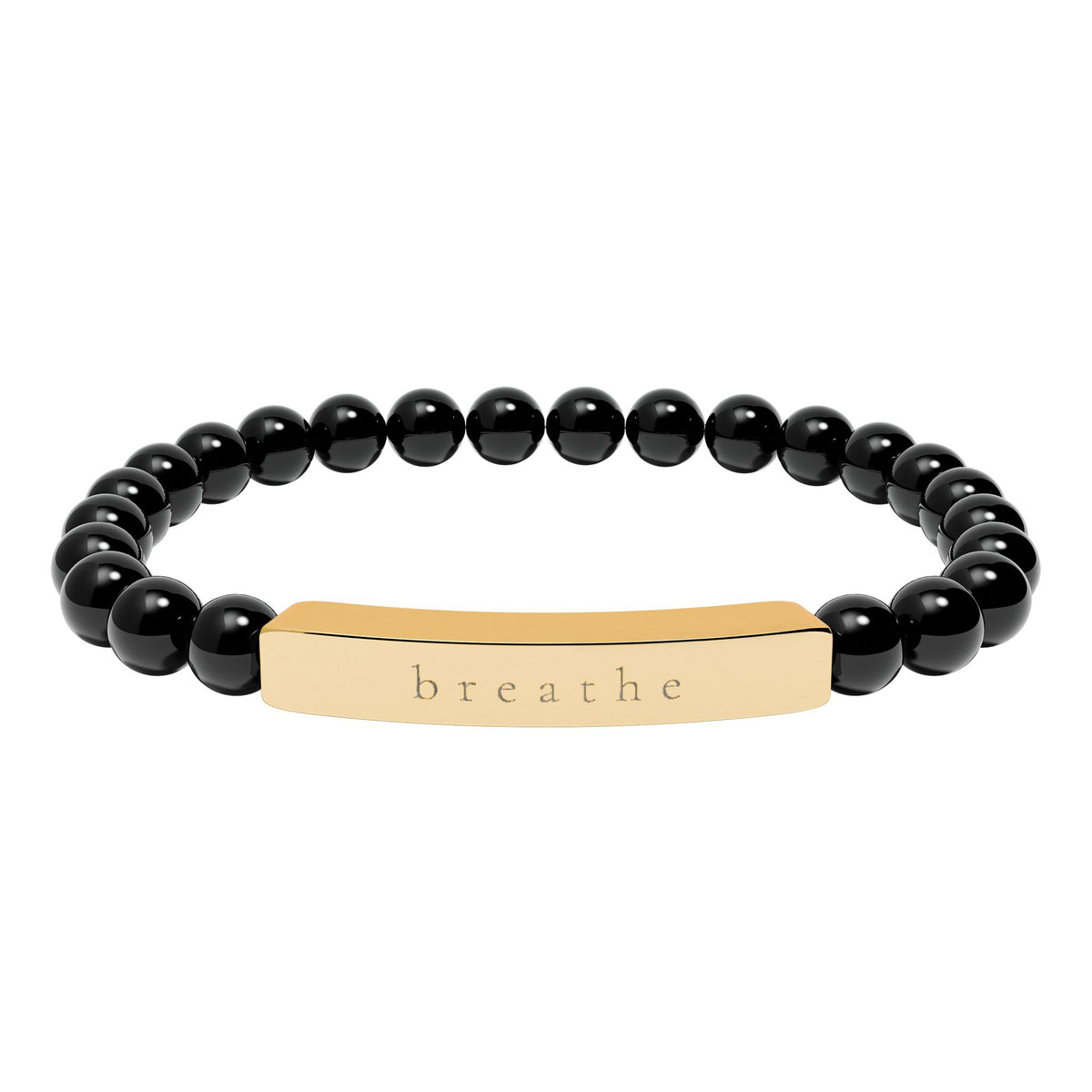 Breathe — Natural Stone Engraved Bracelet