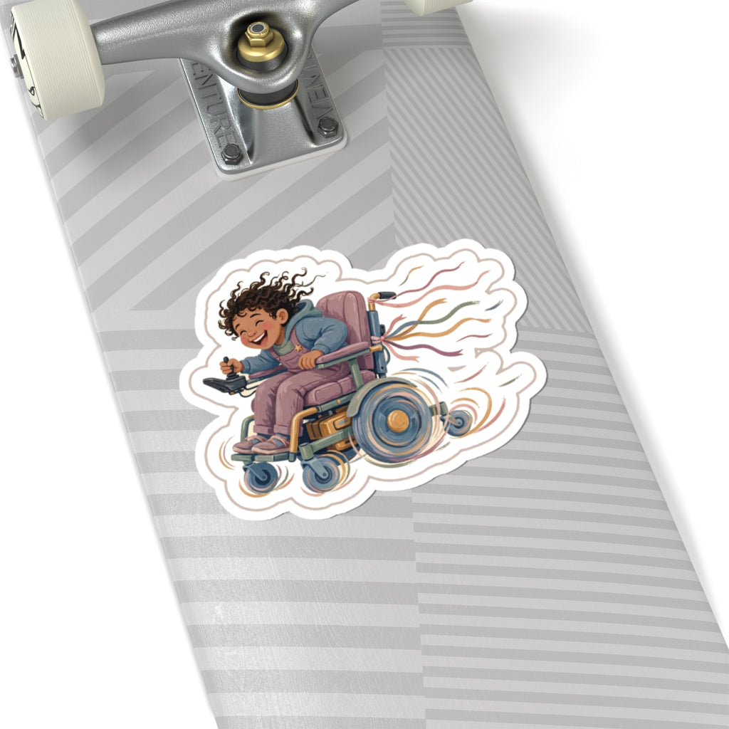 Wheelchair Zoom Kiss-Cut Sticker