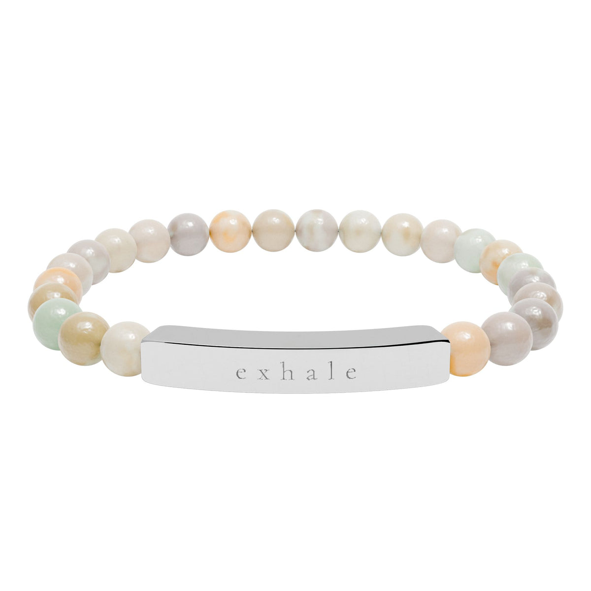 Exhale — Natural Stone Engraved Bracelet