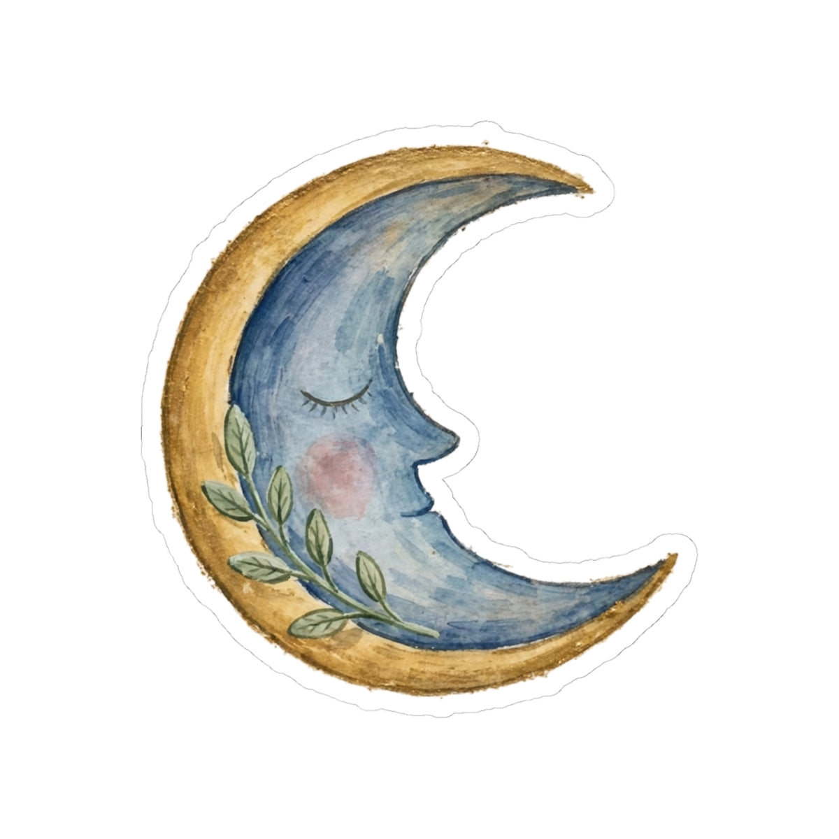Resting Moon Kiss-Cut Sticker