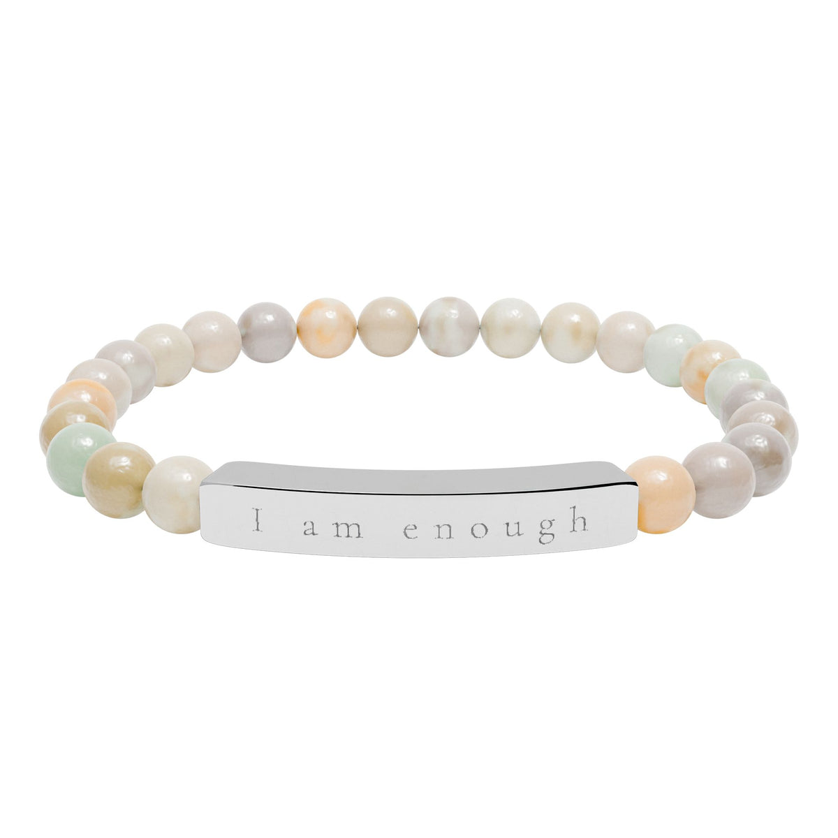 I Am Enough — Natural Stone Engraved Bracelet