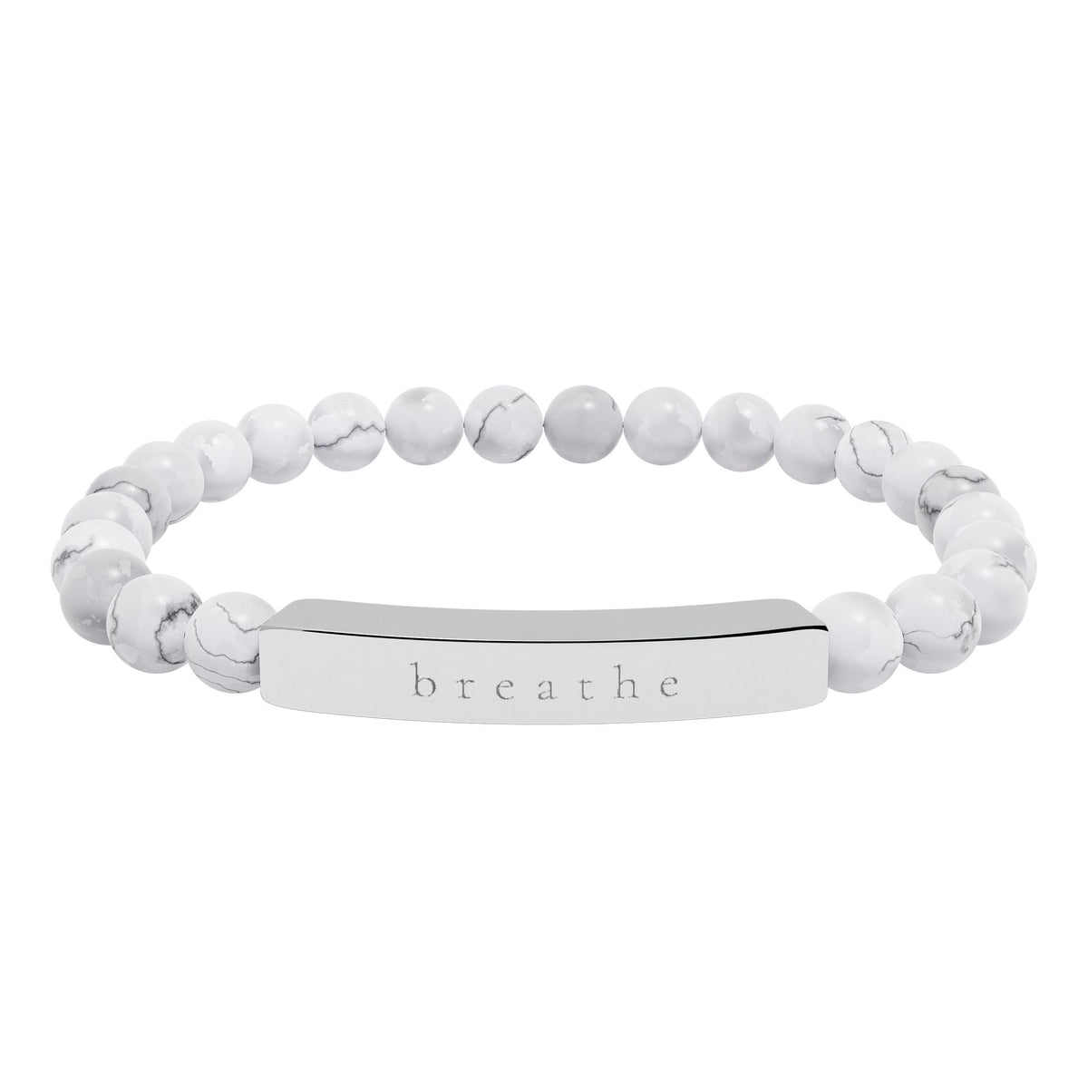 Breathe — Natural Stone Engraved Bracelet