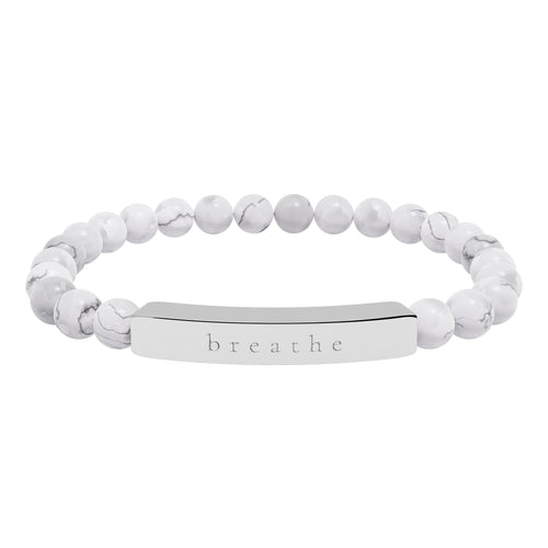Breathe — Natural Stone Engraved Bracelet