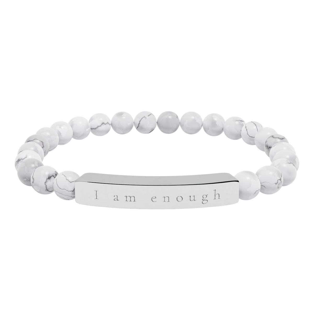 I Am Enough — Natural Stone Engraved Bracelet
