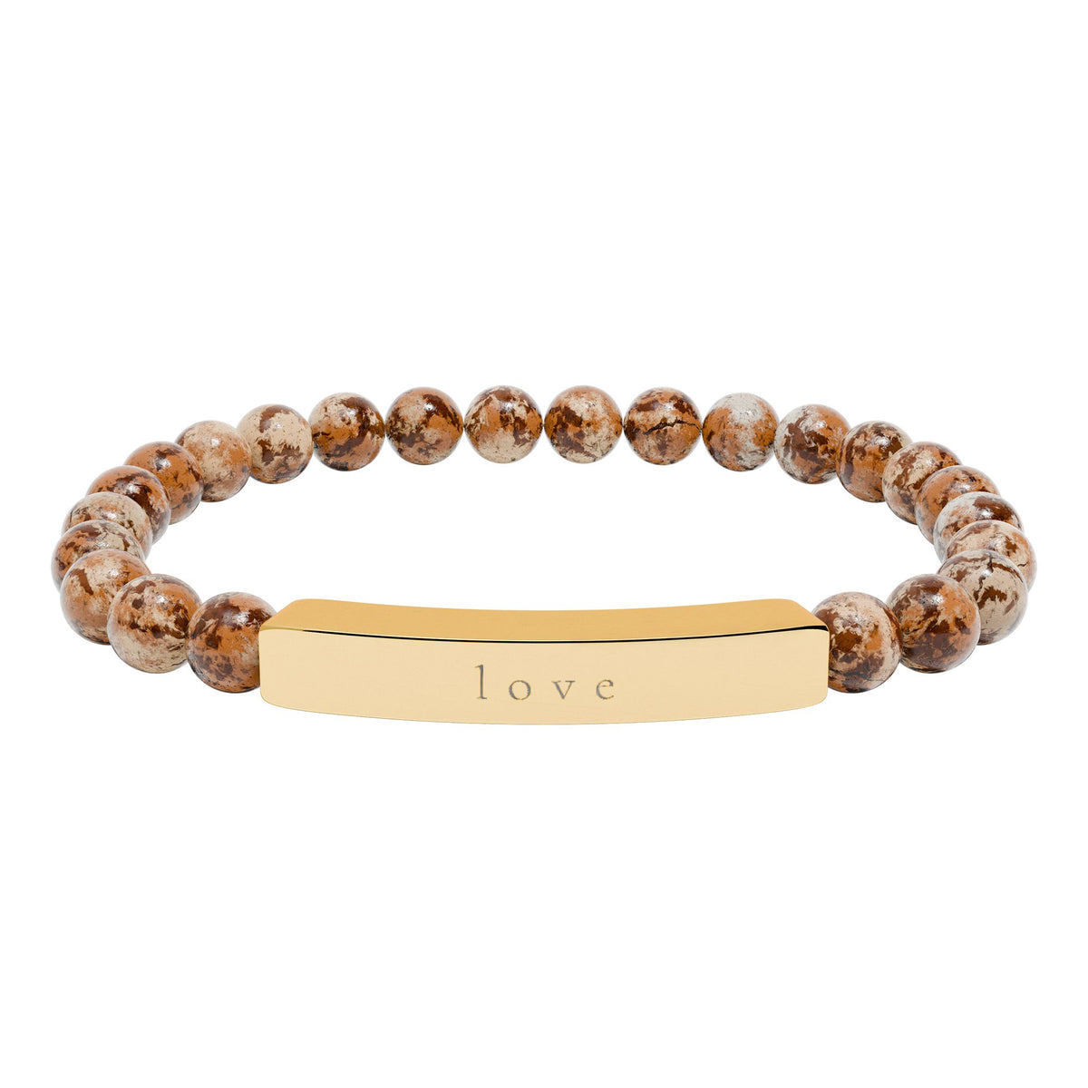 Love — Natural Stone Engraved Bracelet