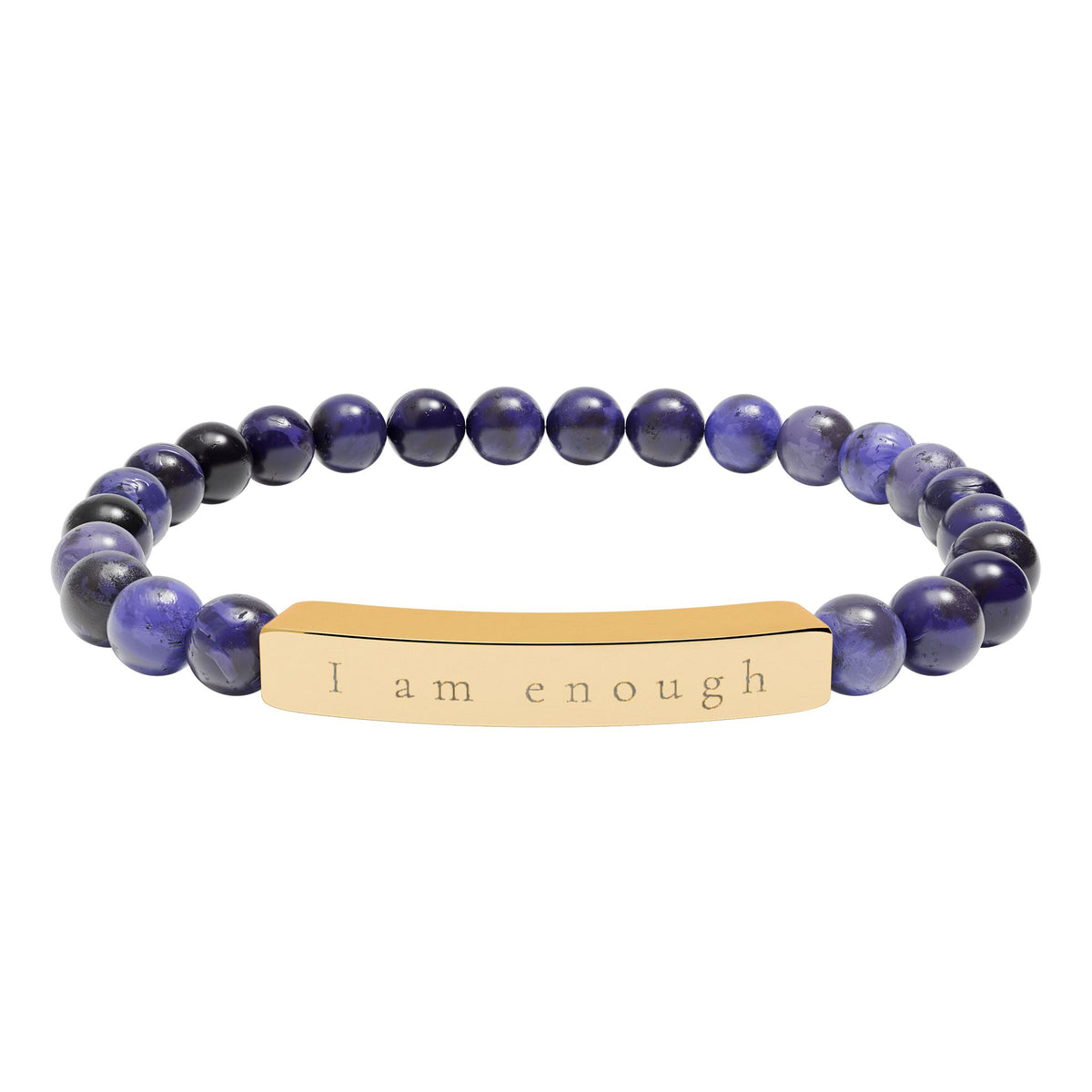 I Am Enough — Natural Stone Engraved Bracelet