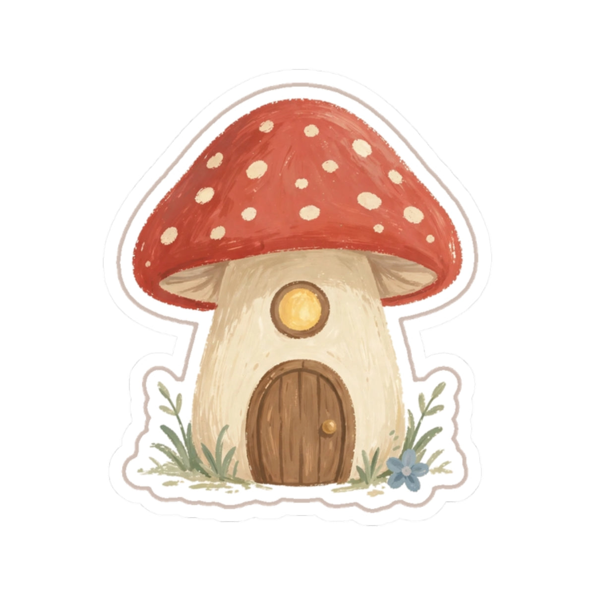 Mushroom Cottage Kiss-Cut Sticker