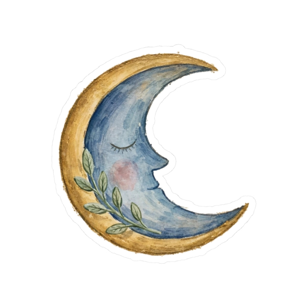 Resting Moon Kiss-Cut Sticker