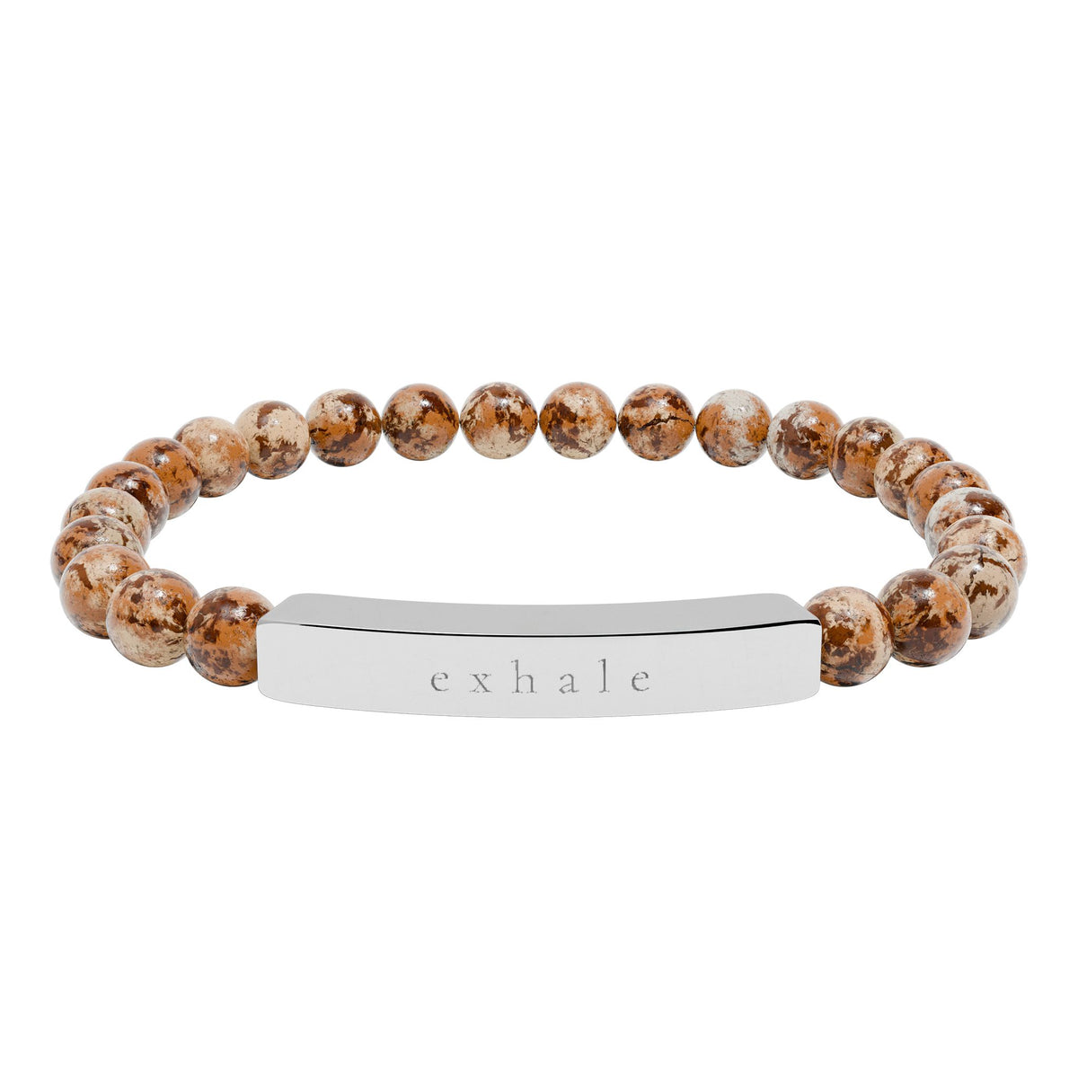Exhale — Natural Stone Engraved Bracelet