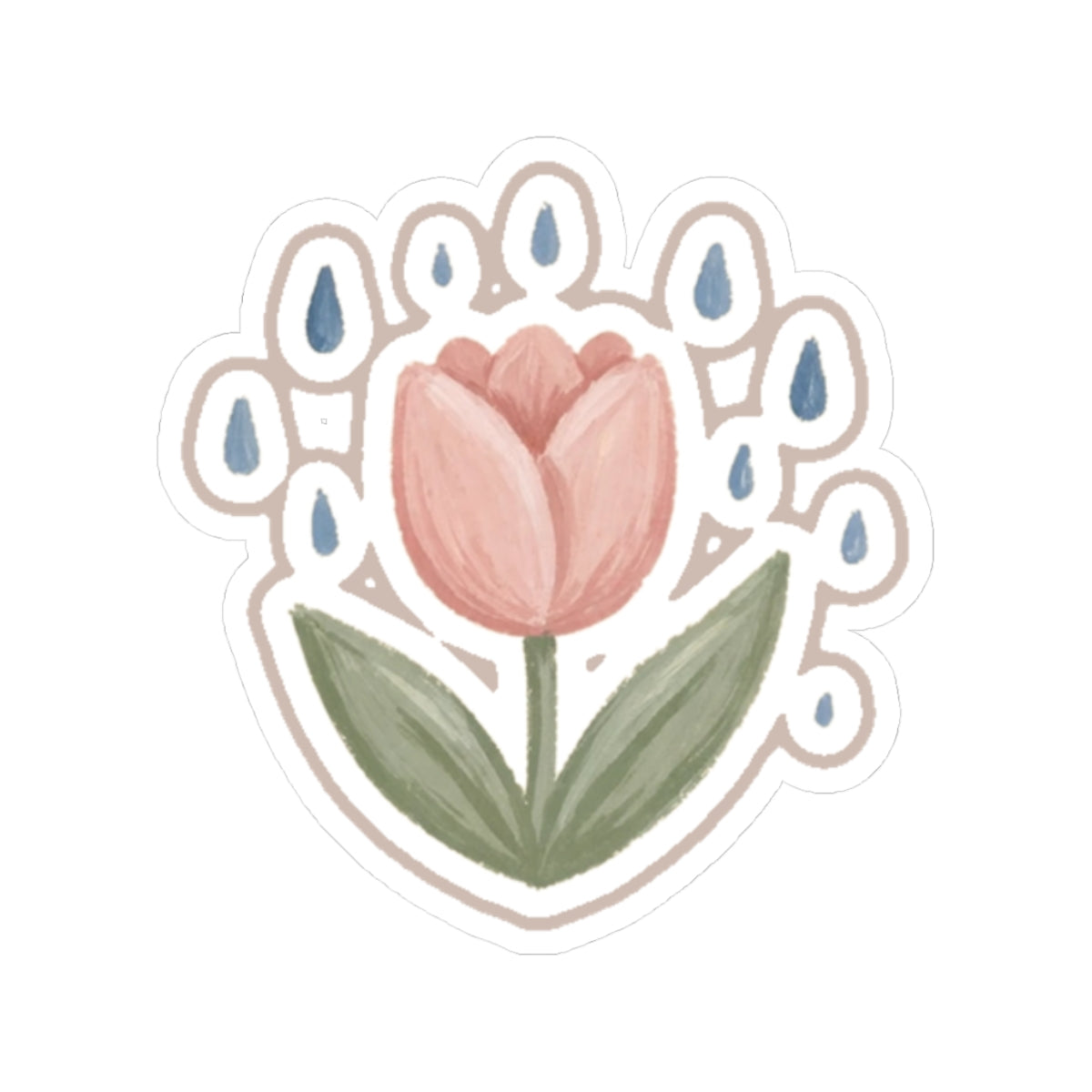 Tulip Rain Kiss-Cut Sticker