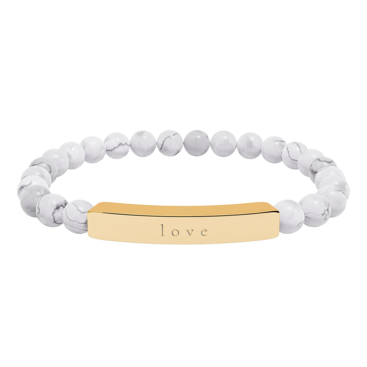 Love — Natural Stone Engraved Bracelet