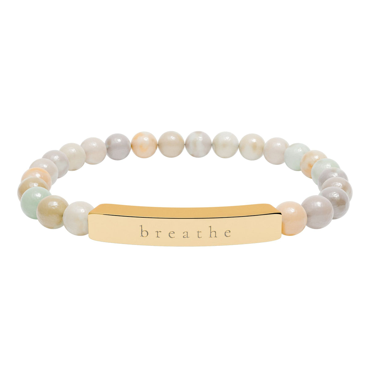 Breathe — Natural Stone Engraved Bracelet