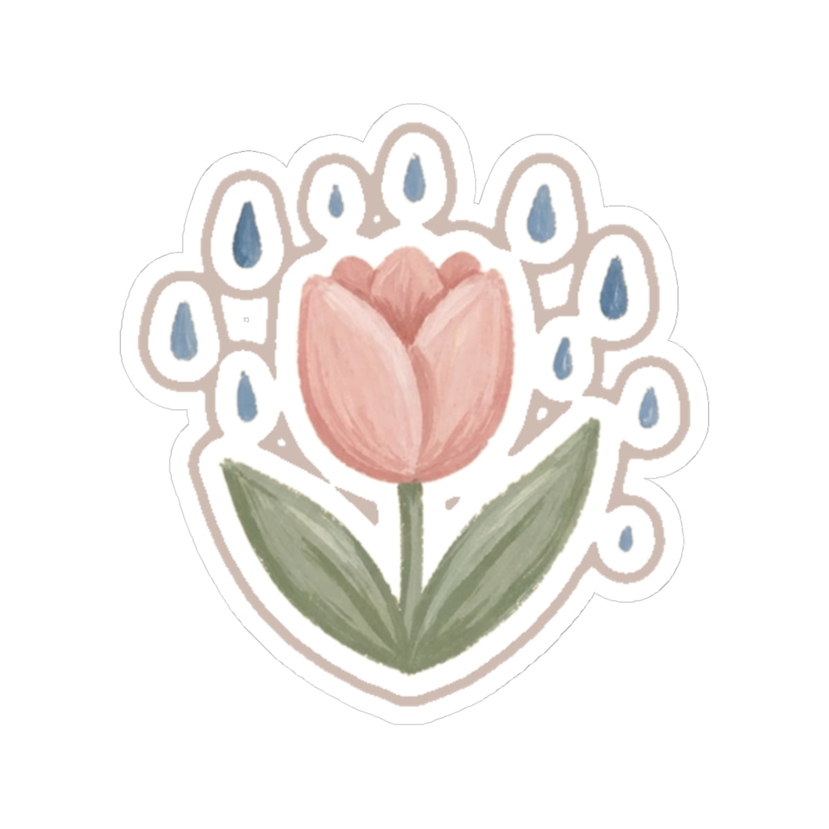 Tulip Rain Kiss-Cut Sticker
