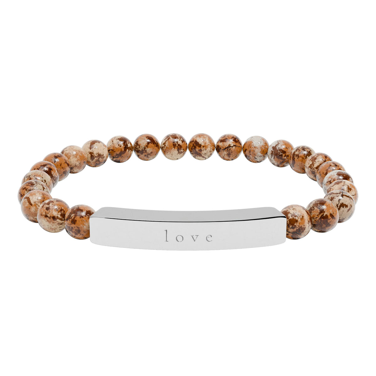 Love — Natural Stone Engraved Bracelet