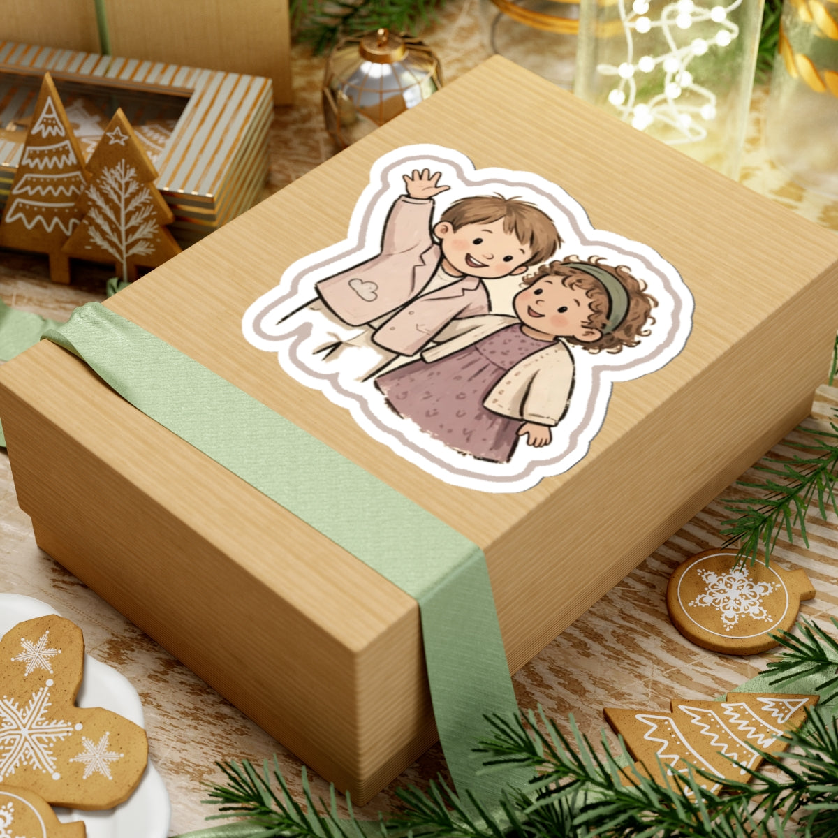 Waving Kiss-Cut Sticker