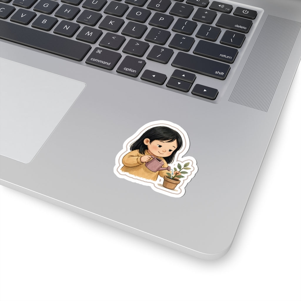 Watering Plant Kiss-Cut Sticker