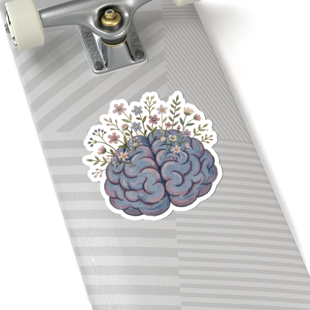 Brain Flowers Kiss-Cut Sticker