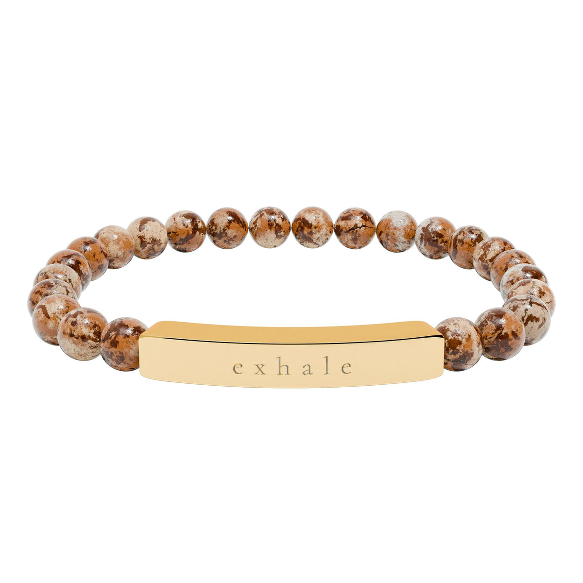 Exhale — Natural Stone Engraved Bracelet